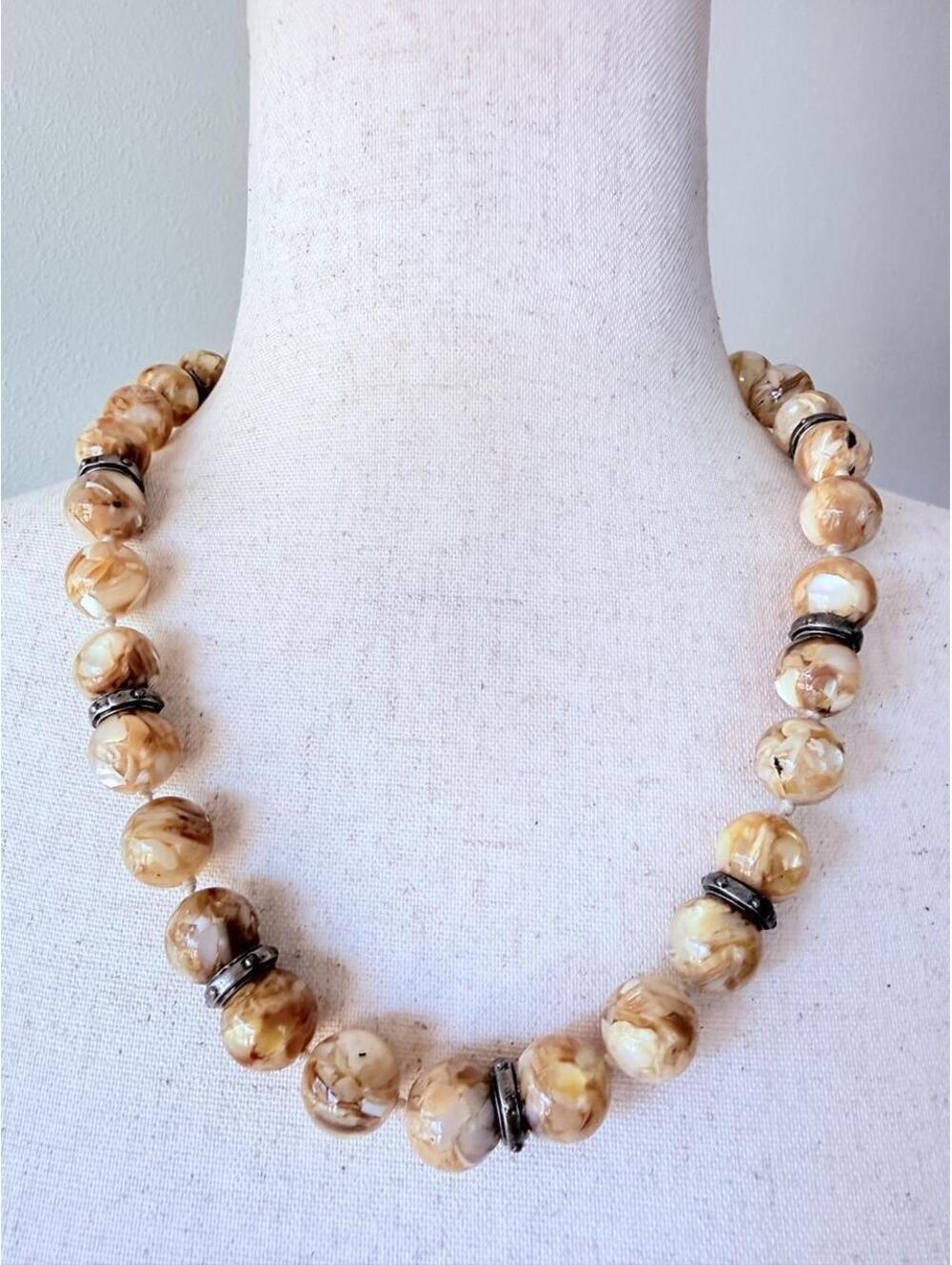 Vintage Shell Chip Lucite Necklace